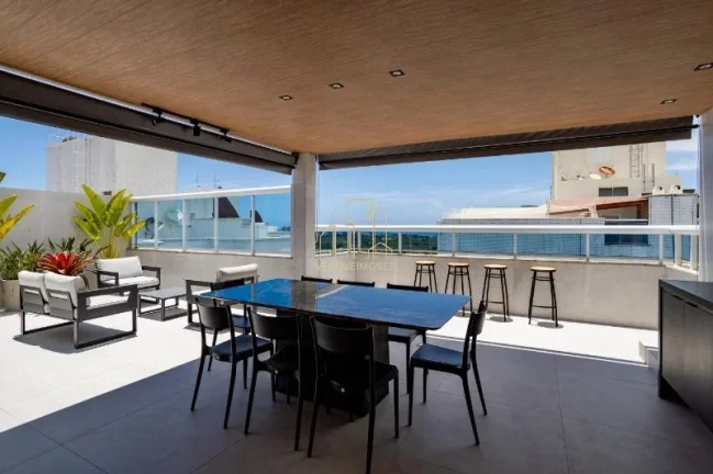 Imagem Excelente cobertura alto padrão vista mar com três quartos home theater a venda em Alphaville l