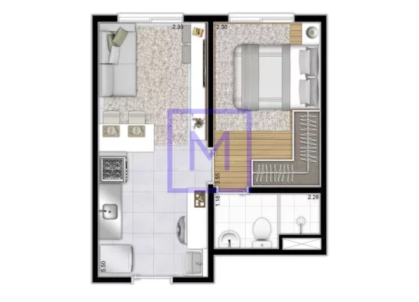 Imagem Apartamento à venda na Barra Funda com 2 quartos