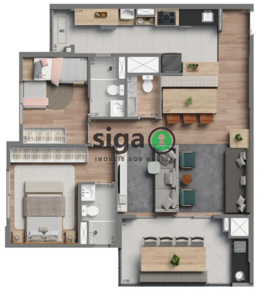 Imagem Apartamento 83 m² 3 dorm (1 suíte) ou 2 suítes no melhor ponto da Vila Andrade
