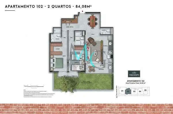 Imagem Apartamento à venda 2 Quartos 1 Suite 1 Vaga 78.07M² Botafogo Rio de Janeiro - RJ | Villa Visconti