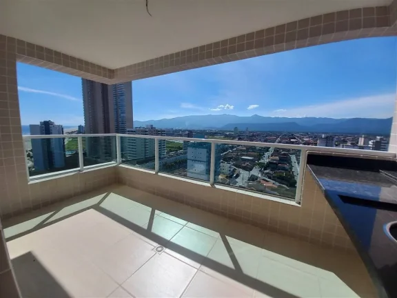 Imagem Apartamento em Praia Grande com vista parcial para o mar, 02 dormitórios