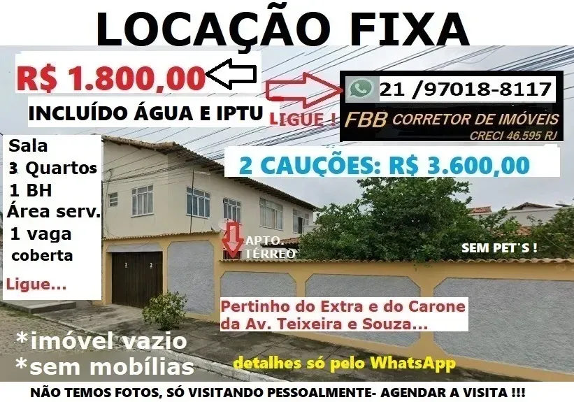 Casa com 3 Quartos para Alugar, 90 m² em Parque Central - Cabo Frio
