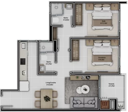 Imagem Santorini Residence - Apartamento à venda no bairro Ingleses do Rio Vermelho - Florianópolis/SC