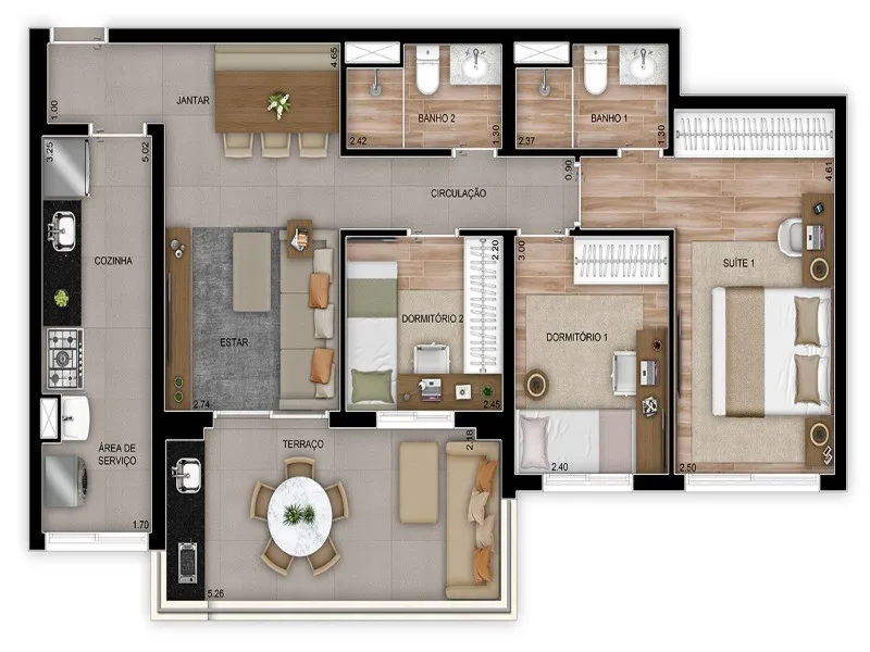 Imagem Apartamento de Luxo com 3 Suítes na Vila Gilda, Santo André - Condomínio The Address - 108m², 4 Banheiros, 2 Vagas