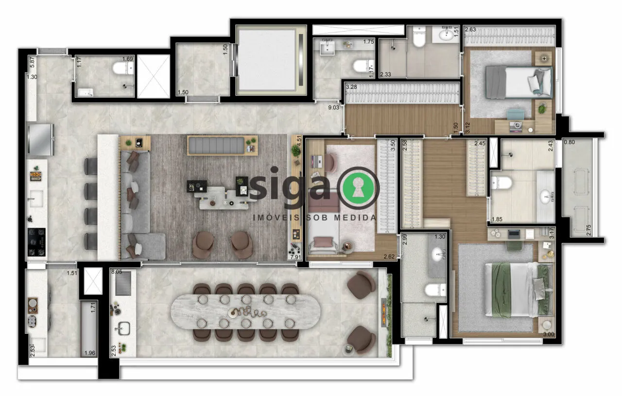 Imagem Apartamento 143M² | 4 Dormitórios com Varanda e Lazer no Brooklin, próximo a Berrini