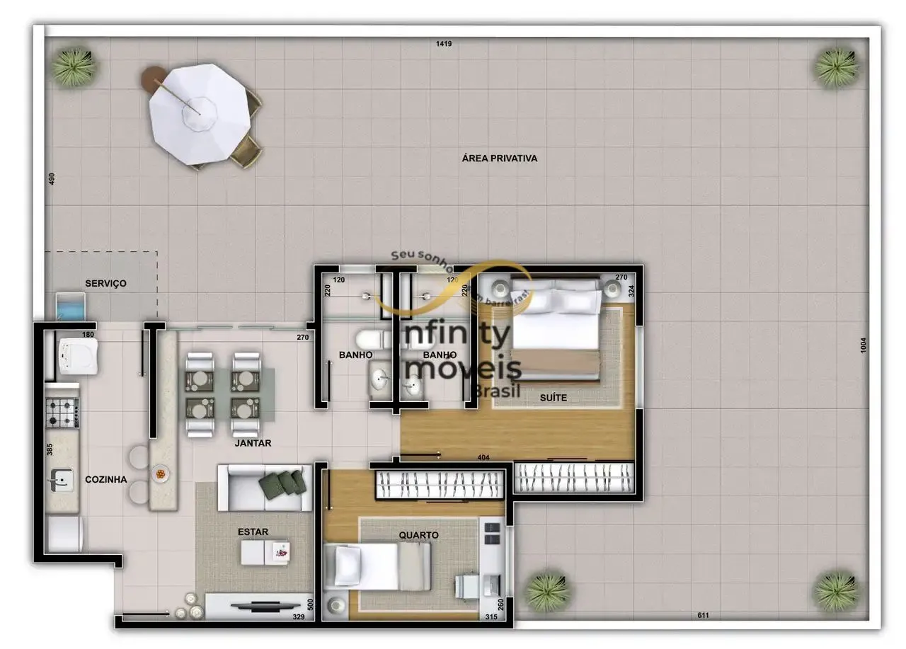 Imagem LUAR DE CARAVELAS SERRA. LAREIRA CONSTRUTORA - Apartamento à venda no bairro Serra - Belo Horizonte/MG