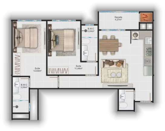 Imagem Vila do Sol Residence - Apartamento à venda no bairro Morretes - Itapema/SC