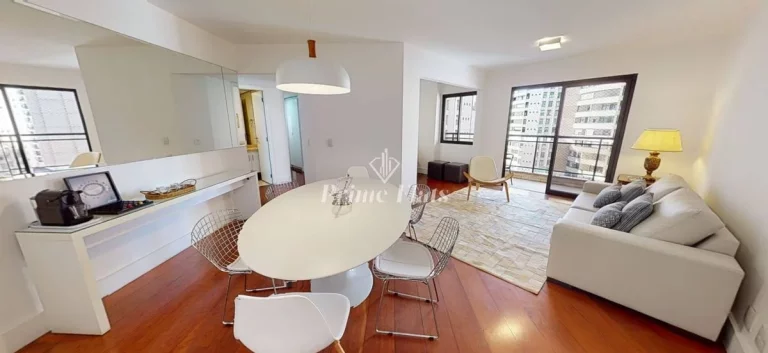 Imagem Flat disponível para locação no The Sutton House em Moema, com 120m², 3 dormitórios e 2 vagas
