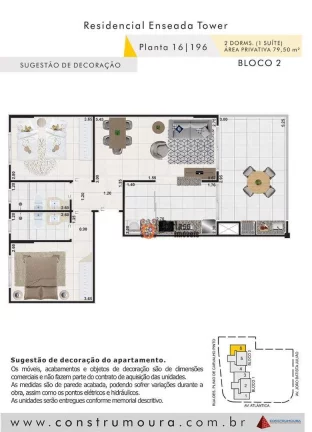 Imagem Apartamento com 2 dormitórios à venda, 79,50 m² a partir de R$ 636.000,00 - Enseada- Guarujá/SP