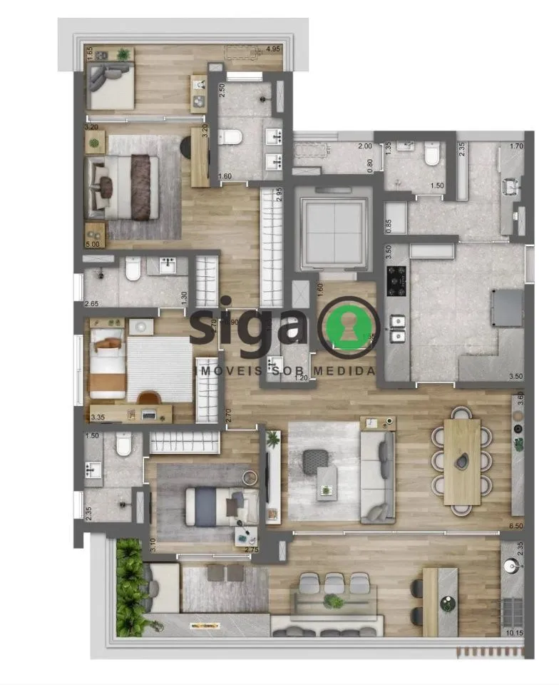Imagem Apartamento 3 suítes no Campo Belo