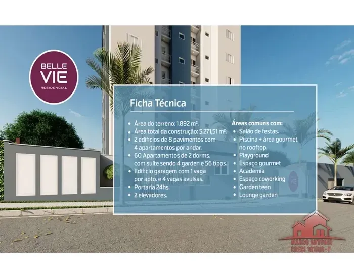Imagem Apartamento com 2 Quartos à Venda, 59,9 m² em Vila Souto - Bauru