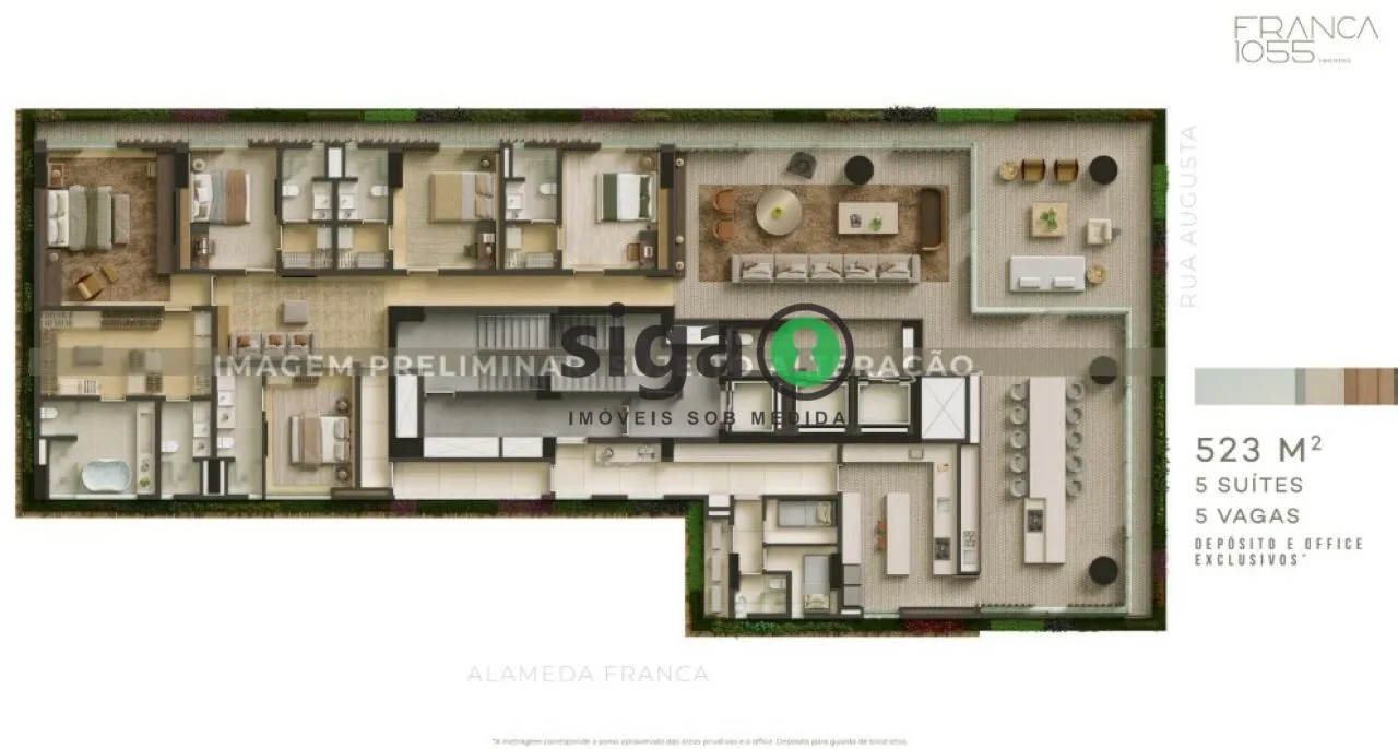 Imagem Apartamento para venda no Jardins 05 suítes, São Paulo - SP