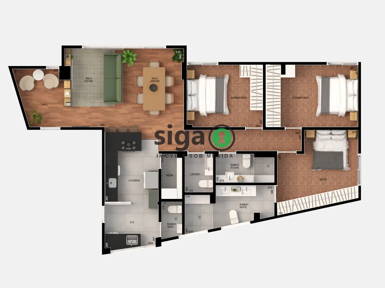 Imagem Apartamento á Venda em Higienópolis- 129m², 3 quartos, 1 vaga