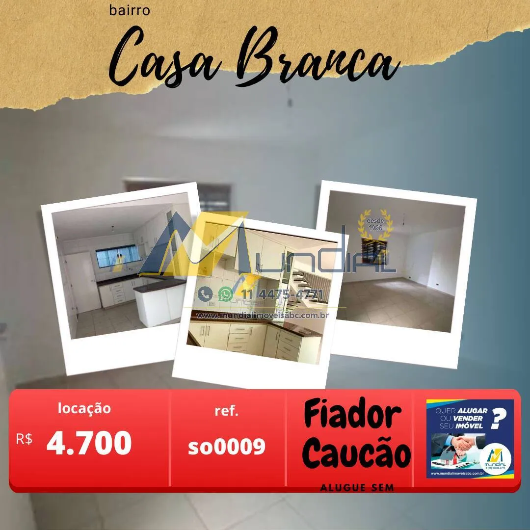 Imagem Alugo Sobrado Comercial em Santo André, Casa Branca