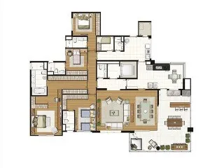 Imagem Apartamento de luxo no Campo Belo: 4 quartos, 4 suítes e 4 vagas de garagem no Condomínio Blanc Campo.