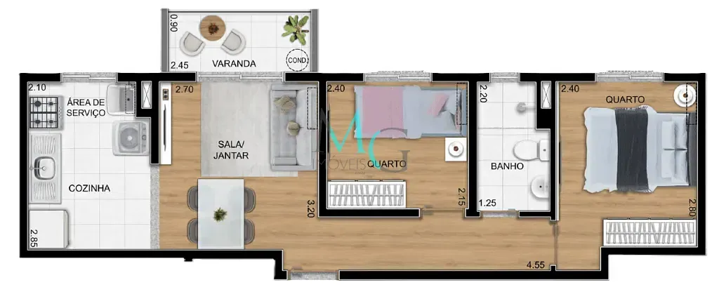 Imagem Apartamento à venda 2 Quartos 1 Vaga 46.03M² Todos os Santos Rio de Janeiro - RJ | Urb Sole