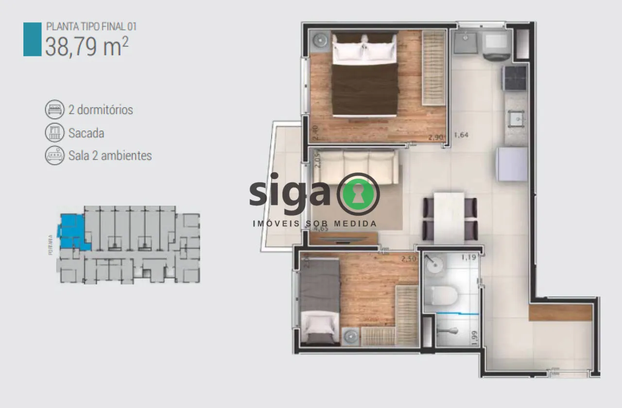 Imagem Apartamento à venda 2 Quartos, 39m², Saúde - SP
