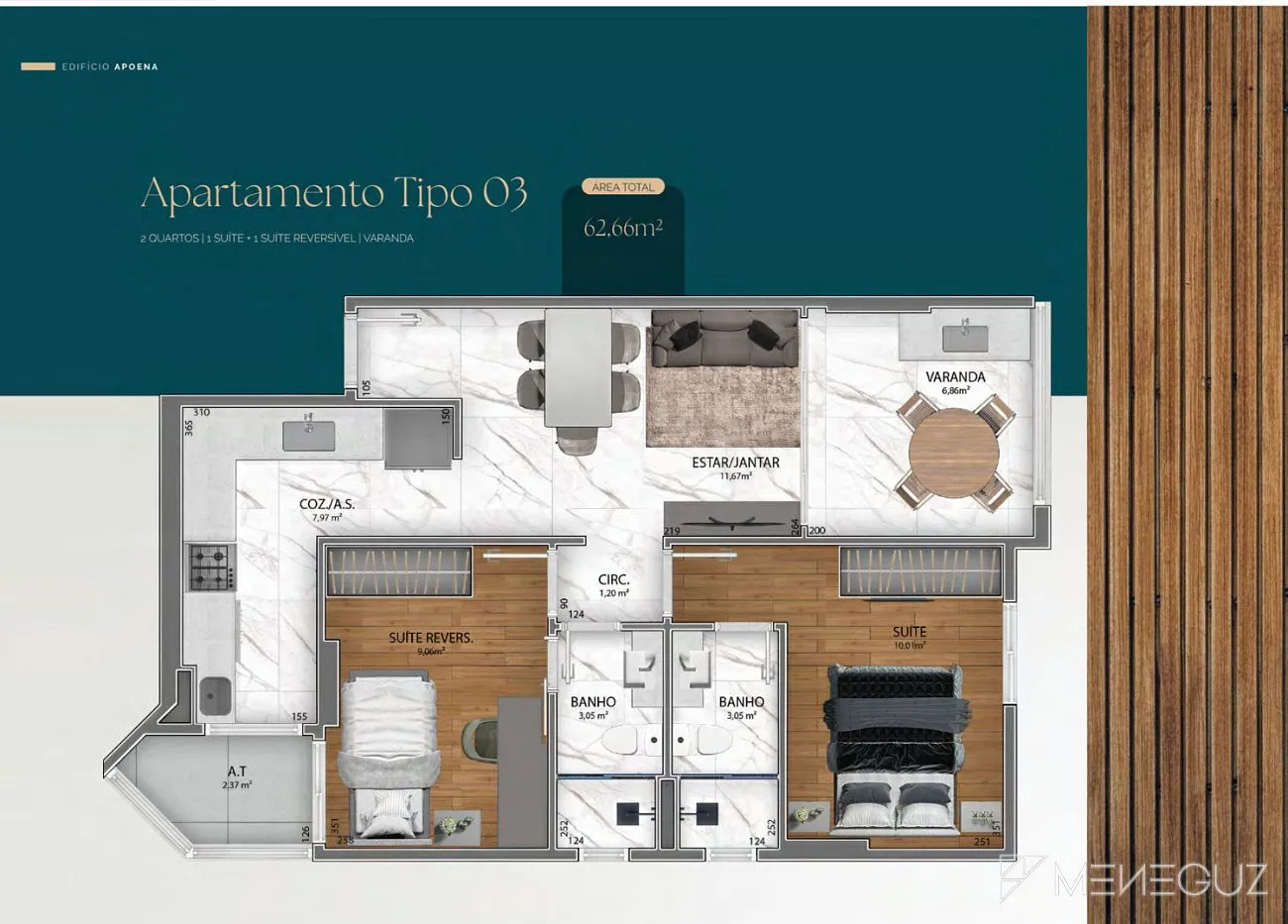 Imagem Apoena - Empreendimento de 2 quartos na Bacutia, Enseada Azul