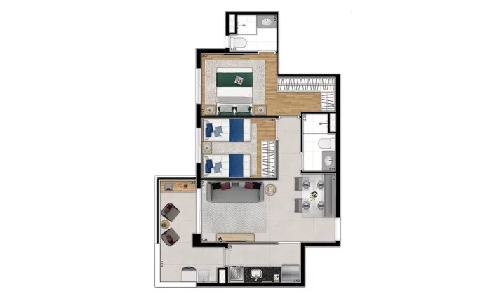 Imagem EXCELENTE APARTAMENTO 59,19M², 2 DORMS SENDO 1 SUITE, VARANDA COM 1 VAGA - BUTANTÃ - SÃO PAULO / SP - ZONA OESTE PROXIMO DO METRO TERMINAL VILA SONIA