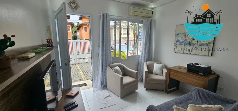 Imagem Flat a venda ou aluguel Anual em Juquehy - Piso Térreo, 1 dormitório, sala e cozinha, 1 Vaga, piscina coletiva, 50m² construída | Juquehy Imobiliária