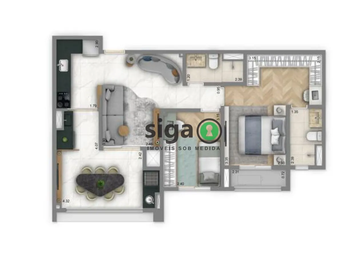 Imagem Apartamento à venda, 2 Quartos, sendo 1suíte 1 vaga, varanda gourmet com churrasqueira, Saúde-SP