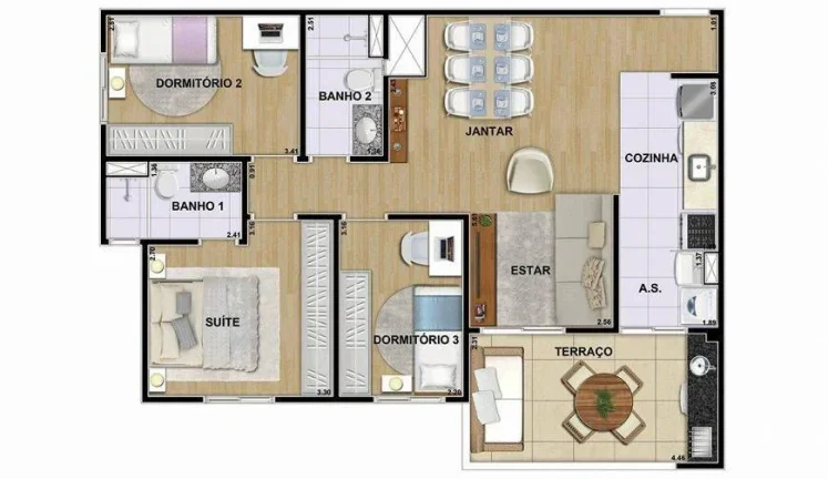Imagem Apartamento Condomínio Residencial Sanviovese 86 m² 3 Dormitórios
