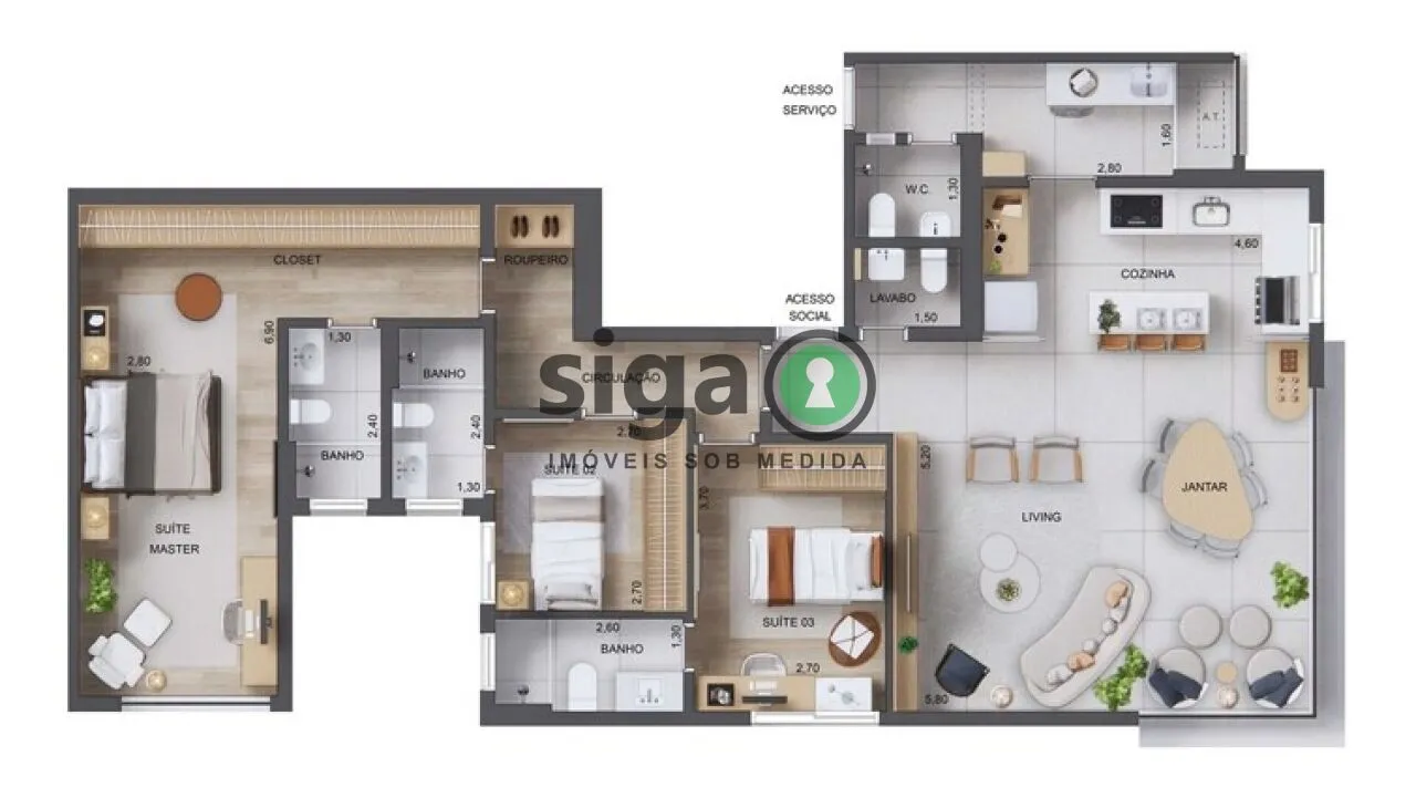 Imagem Apartamento para venda no Jardim Guedala 3 suítes, São Paulo - SP