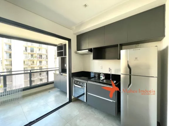 Imagem Apartamento para alugar em São Paulo-SP, Pinheiros: 1 quarto, 1 suíte, 1 sala, 1 banheiro, 1 vaga, 32m² de área.