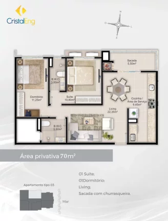 Imagem Cristal Park - Apartamento à venda no bairro Tabuleiro dos Oliveiras - Itapema/SC