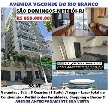 Imagem Apartamento com 3 Quartos à Venda, 88 m² em Centro - Niterói