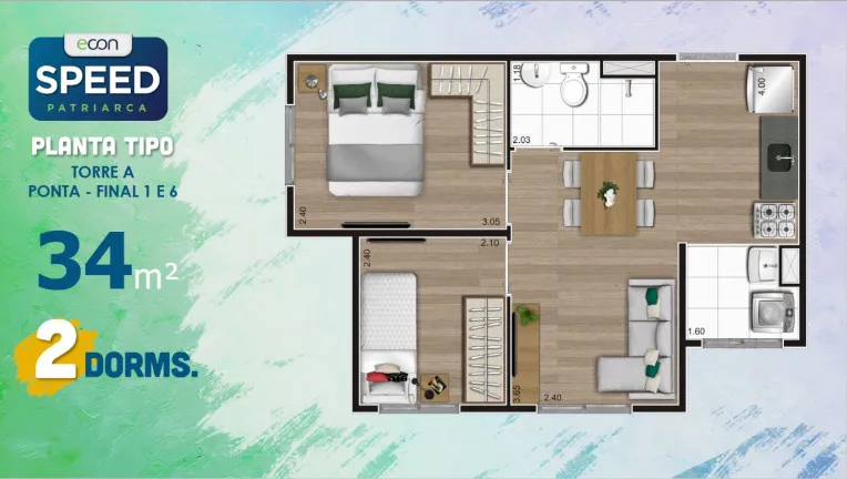 Foto do imóvel Apartamento com 2 Quartos à Venda, 35 m² em Cidade Patriarca - São Paulo