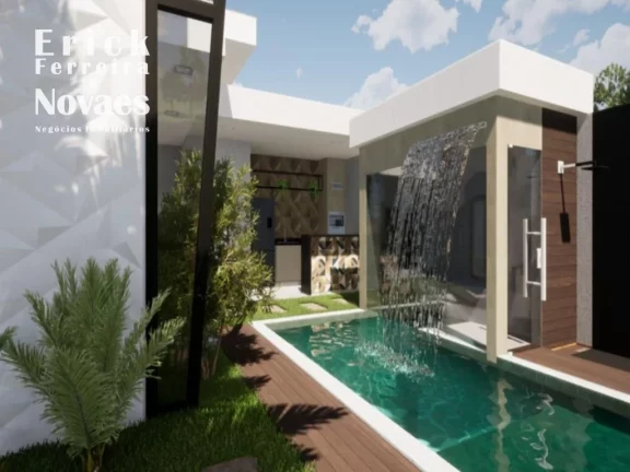 Imagem Excelente Casa Duplex em construção composta por 3 quartos sendo 1 suíte com closet, sala de estar e jantar, cozinha área gourmet com piscina