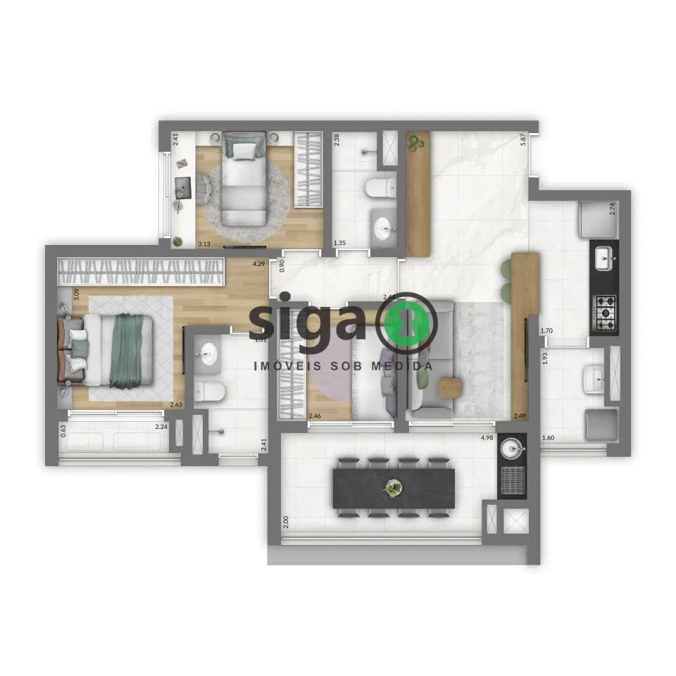 Foto do imóvel Apartamento 3 dorms e 1 vaga á Poucos Minutos do Parque Ibirapuera.