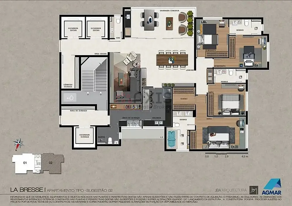 Imagem Apartamento 4 quartos no Vila da Serra - Lazer completo