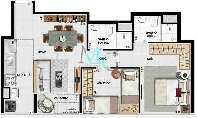 Imagem Apartamento à venda 3 Quartos 1 Suite 1 Vaga 65.03M² Barra da Tijuca Rio de Janeiro - RJ
