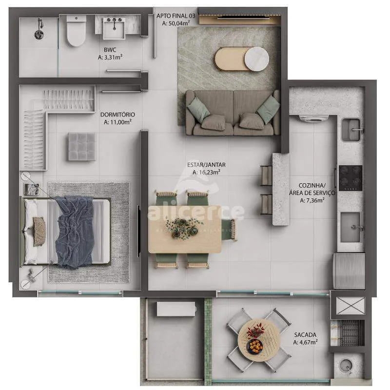 Imagem Apartamento à venda com 1 quarto , 50,04m² em Palmas Governador Celso Ramos
