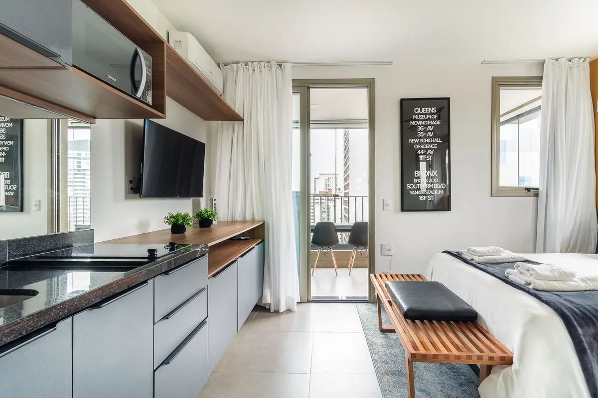 Foto do imóvel Apartamento com 1 Quarto para alugar, 28m² - Jardins em Rua Doutor Melo Alves, 268 - Jardins, São Paulo - SP