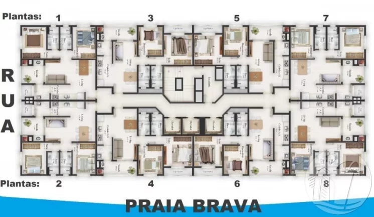 Imagem Apartamento Praia Brava no Privilége Residence com 2 Quartos