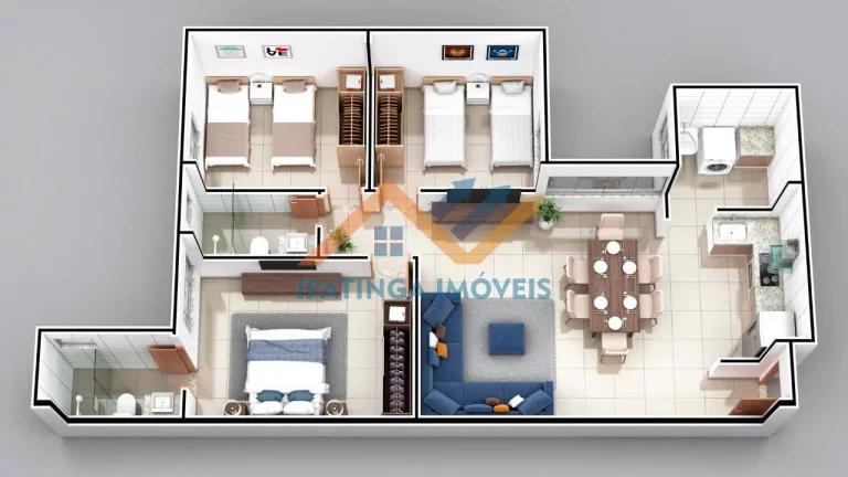 Imagem Apartamento grande com um acabamento de excelente qualidade, localizado no bairro Veneza, em Ipatinga.