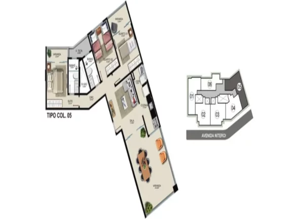 Imagem Apartamento com com 3 quartos e 2 suítes financiamento próprio no Edifico Art Life a venda na praia da cerca