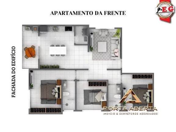 Imagem APTO 3 QUARTOS, SENDO 1 SUITE, BELVEDERE - COD 484