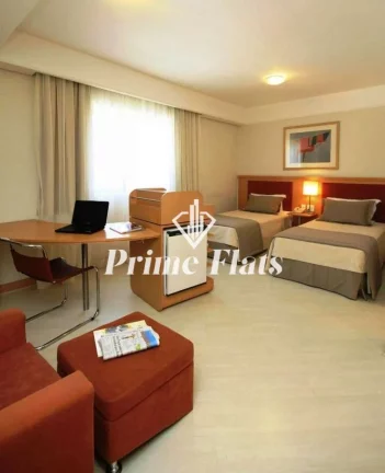 Imagem Flat disponível para venda no Hotel Bienal Suítes, com 28m², 1 dormitório e 1 vaga de garagem