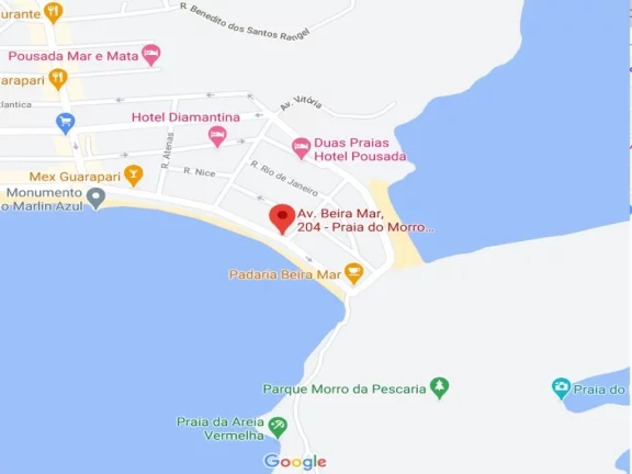 Imagem Apartamento Para Alugar Temporada De Frente Para O Mar Linda Vista da Praia Edifício Omar Prata Avenida Beira Mar Praia do Morro Guarapari Localizado