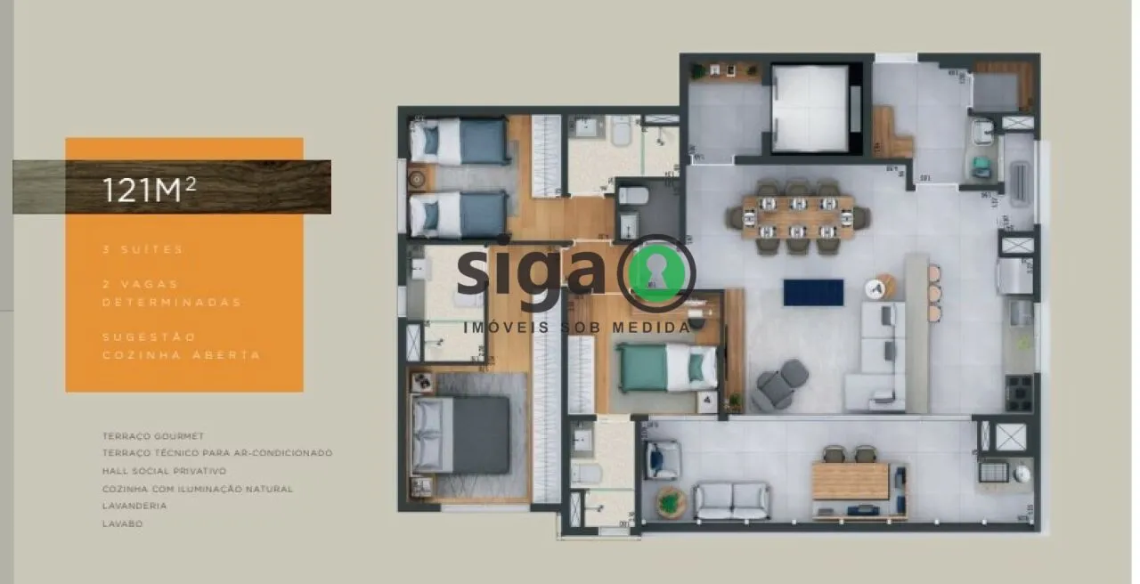 Imagem Apto novo - 3 Suites em Moema