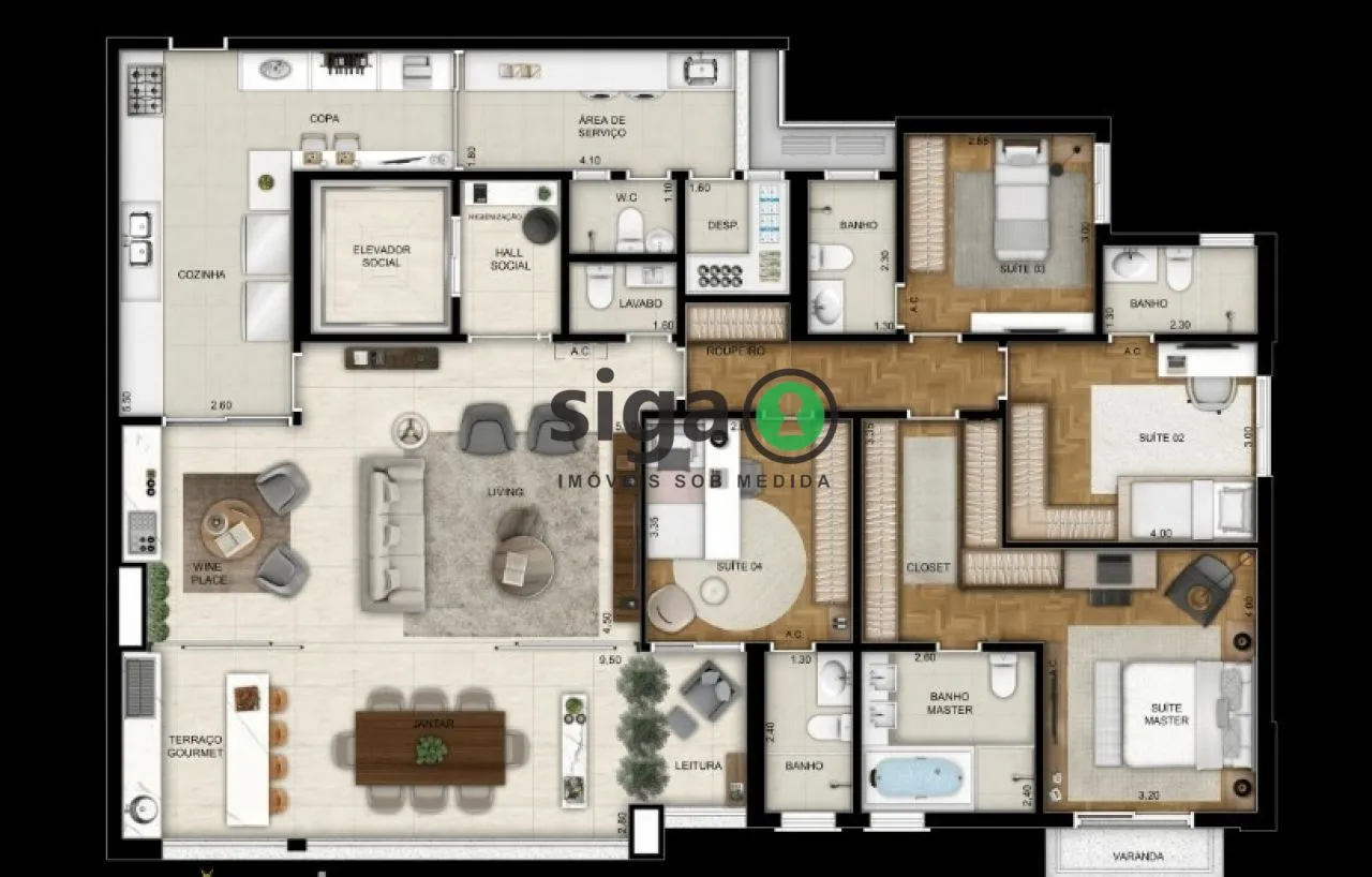 Imagem Apartamento a venda no Real Parque com 3 quartos - 3 suítes