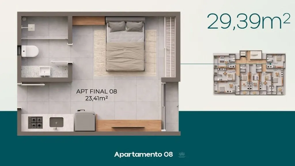 Imagem Flat à venda, 23 m² por R$ 292.622,00 - Camboinha - Cabedelo/PB
