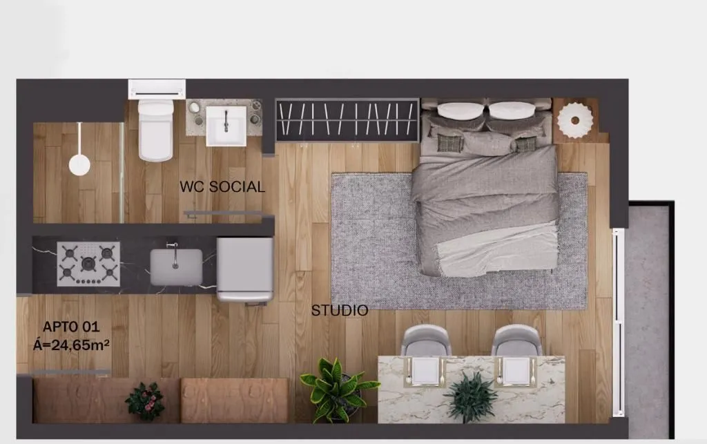 Imagem Flat à venda, 25 m² por R$ 398.997,00 - Intermares - Cabedelo/PB
