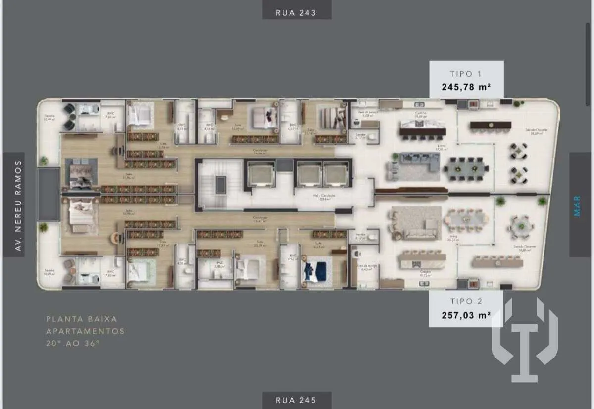 Imagem Apartamento Quadra Mar 4 Suítes com Lazer Completo em Meia Praia Itapema