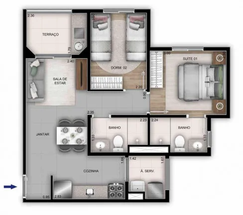 Imagem Apartamento com 2 Quartos à Venda, 55 m² em Vila Sofia - São Paulo