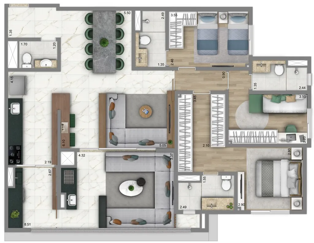 Imagem Living Villaggio Tatuapé Pienza - Apartamento à venda no bairro Tatuapé - São Paulo/SP